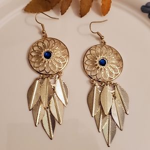 NEW Dream Catcher Gold Earrings